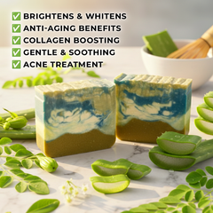 Green Moringa Whitening Bar – Clear, Bright & Youthful Skin