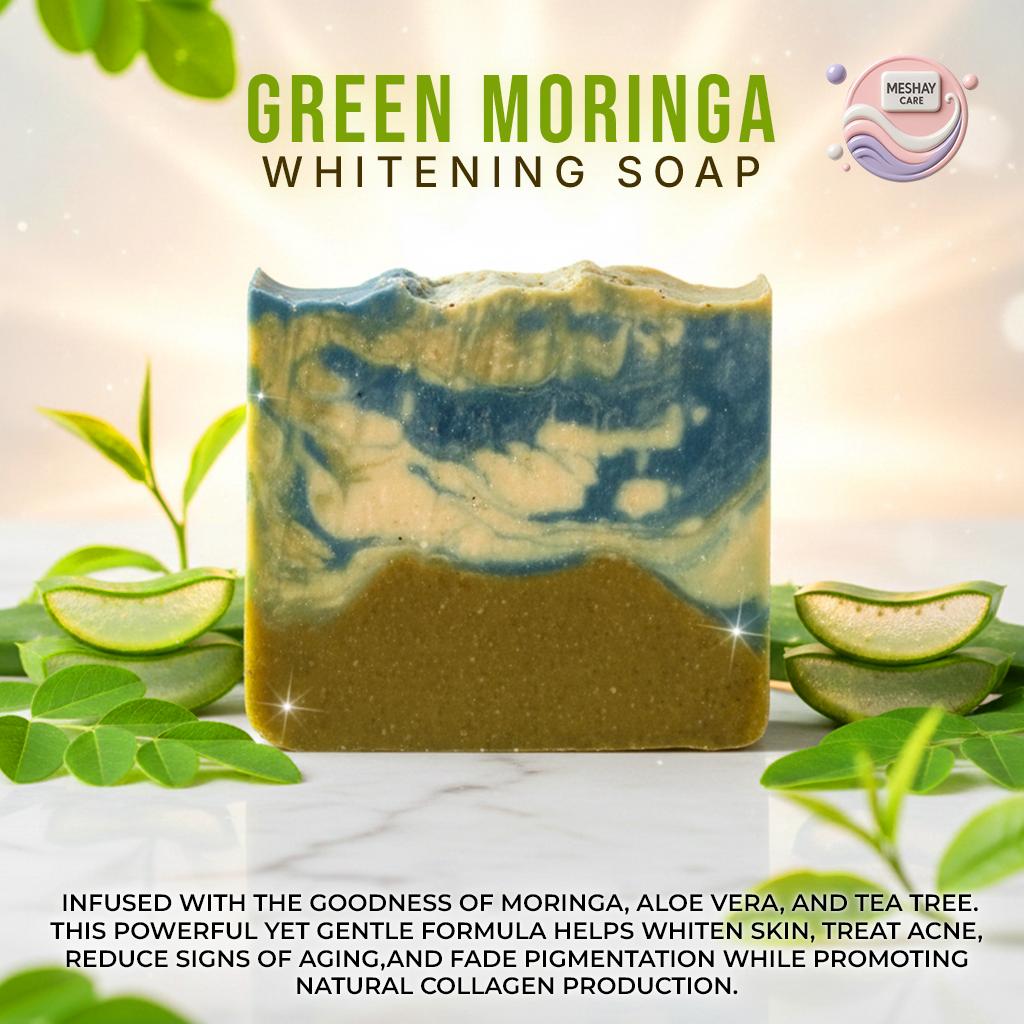 Green Moringa Whitening Bar – Clear, Bright & Youthful Skin