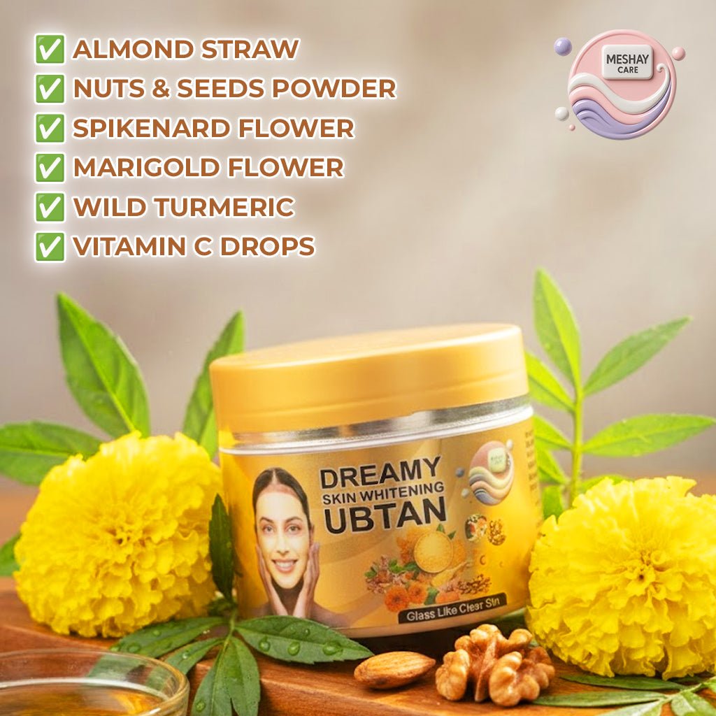 Dreamy Skin Whitening Ubtan – Glass - Like Clear Skin - Meshay Care
