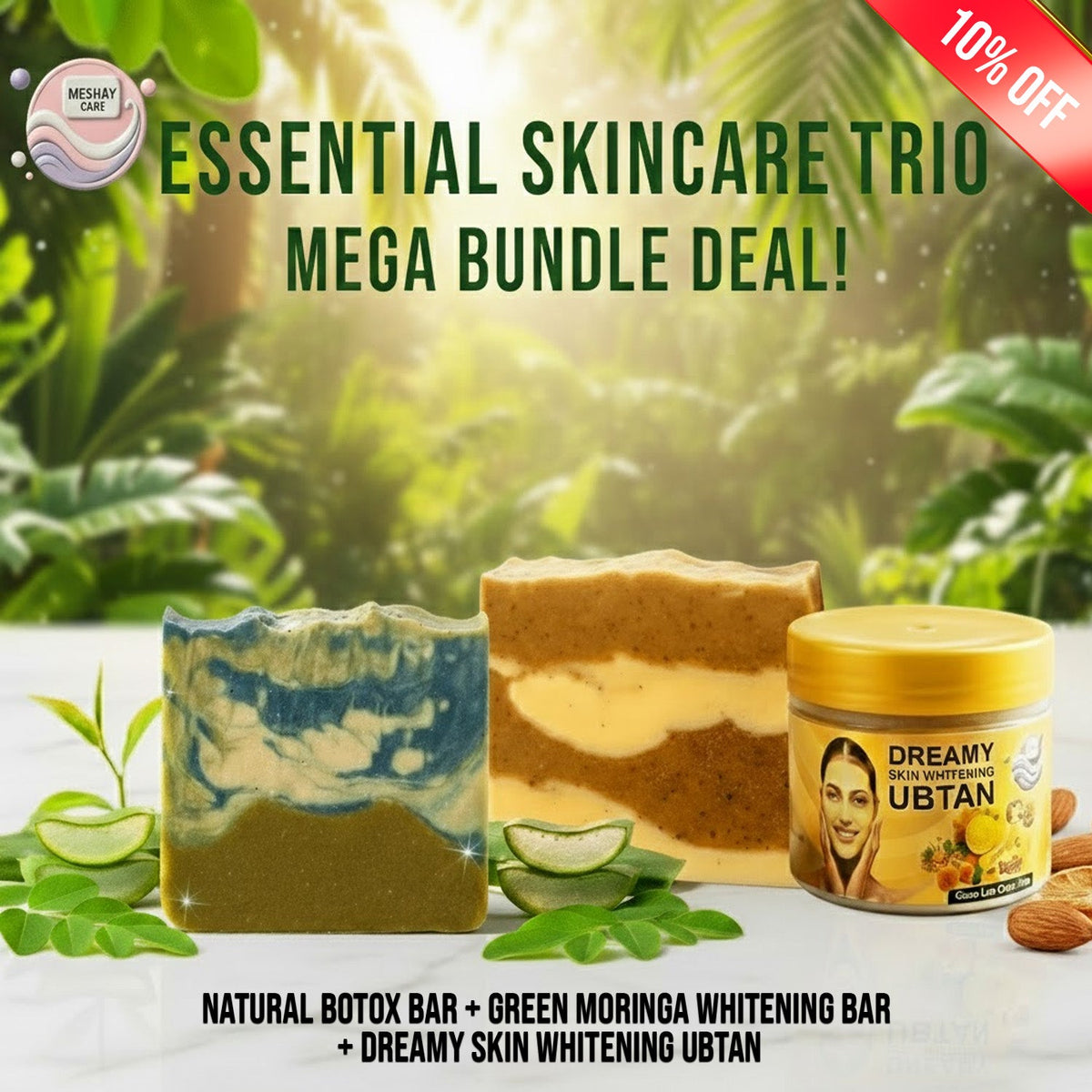 Essential Skincare Trio Mega Bundle Deal - Meshay Care