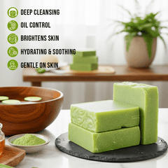 Skin Purifying Whitening Bar – French Green Clay, Cucumber, Pumpkin Seed & Honey | Deep Cleansing & Natural Glow - Meshay Care