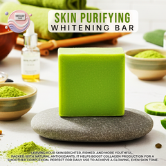 Skin Purifying Whitening Bar – French Green Clay, Cucumber, Pumpkin Seed & Honey | Deep Cleansing & Natural Glow